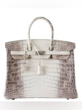 HANDMADE GENUINE HIMALAYAN CROCODILE SIAM PLATED PHW OMBRÉ 35 IMPORTED CALFSKIN